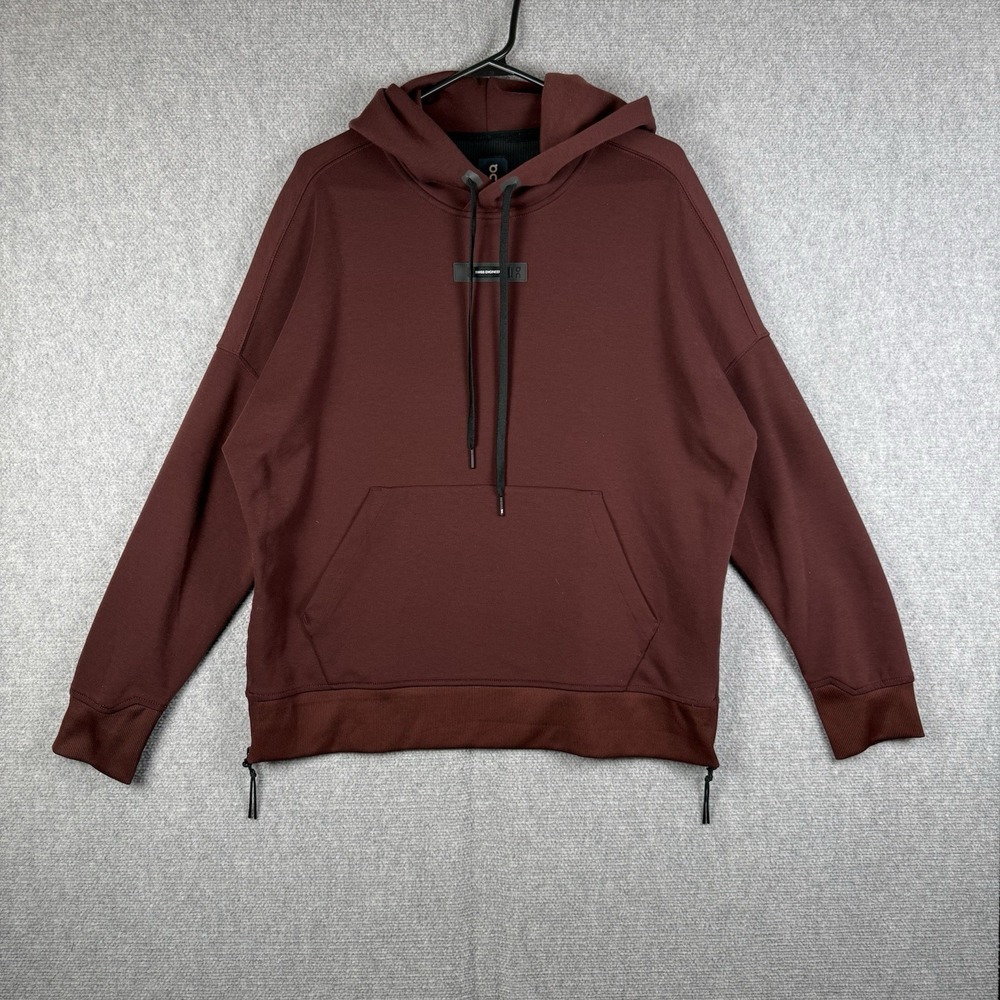 On Cloud Pullover Womens Medium Maroon OC Swiss Engineering Hoodie Sweatshirt